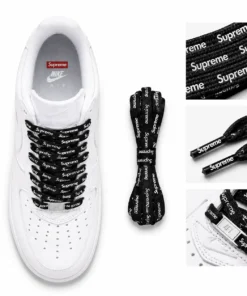 Czarne sznurówki Supreme 140 cm do Nike Air Force 1