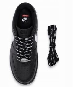 2x Czarne Sznurówki Supreme do butów Nike Air Force 1 140 cm